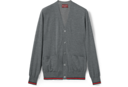 Cardigan en maille de laine avec bande Web