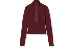 T-shirt a maniche lunghe in cotone a coste