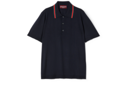 Polo in lana lavorata a maglia con motivo Web