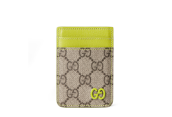 Tarjetero magnético con ribete verde ácido