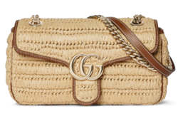 Mittelgroße, geflochtene GG Marmont Schultertasche