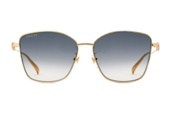 Sonnenbrille in Schmetterlingsform mit tiefem Nasensteg