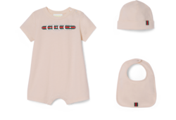 Baby printed cotton three-piece gift set