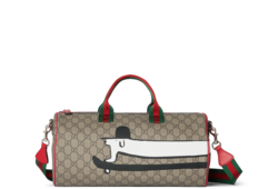 Bolso mano infantil con asa, estampado y GG