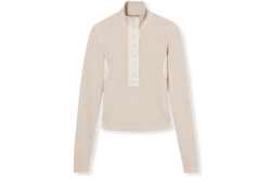 T-shirt a maniche lunghe in cotone a coste