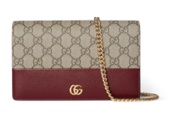GG Marmont bi-color wallet on chain