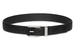 Embossed GG belt with squared buckle
