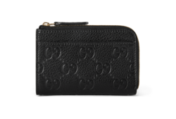 Tarjetero con cremallera GG Emblem
