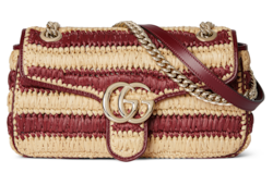 Mittelgroße, geflochtene GG Marmont Schultertasche