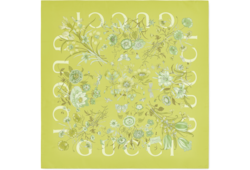 Printed Flora silk twill carré