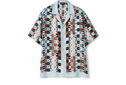 印花斜纹桑蚕丝保龄球衫