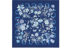 Printed Flora silk twill carré