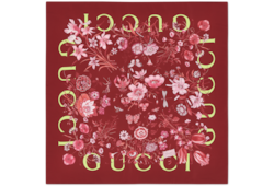 Printed Flora silk twill carré