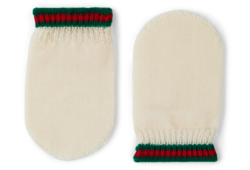 Muffole neonato in lana con Web