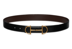 Reversible leather belt with Horsebit