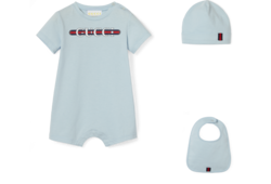 Baby printed cotton three-piece gift set