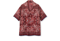 印花斜纹桑蚕丝保龄球衫