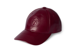 Leather baseball hat with Double G