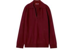 Top con cuello de polo de lana extrafina