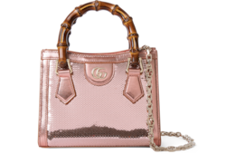 Borsa shopping Gucci Diana ricamata misura piccola