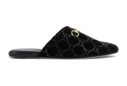 Mule GG con cristales y Horsebit para mujer