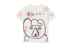 T-shirt neonato in cotone con stampa