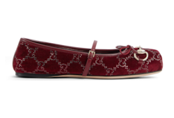 Women's GG crystal Gucci Horsebit ballet flat