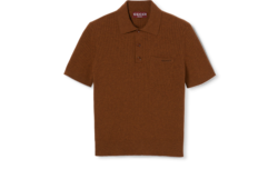 Polo in maglia di lana e cashmere a coste