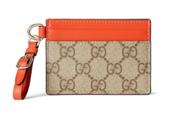 GG Emblem card case with strap