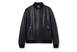 Nappa leather zip jacket