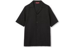 GG canvas linen blend bowling shirt