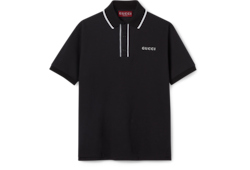 Polo in piquet di cotone con ricamo