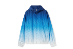 Printed technical poplin zip jacket