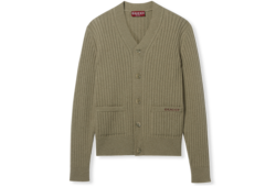 Cardigan in maglia di lana e cashmere a coste