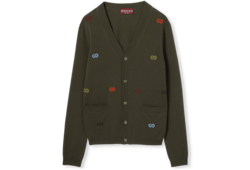 Cárdigan de cashmere fino con intarsia