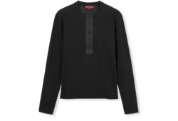 Camiseta de algodón acanalado con bordado