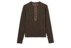 Camiseta de algodón acanalado con bordado