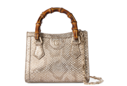 Borsa shopping Gucci Diana in pitone misura piccola