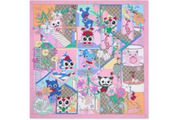 Pañuelo de sarga de seda Gucci Besties