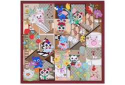 Pañuelo de sarga de seda Gucci Besties