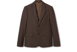 Chaqueta jacquard lana con pata de gallo y GG