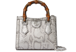 Borsa shopping Gucci Diana in pitone misura piccola