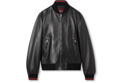 Leather bomber jacket with Web
