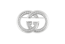 GG Brosche mit Kristallen