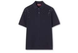 Cotton piquet polo shirt with crystals