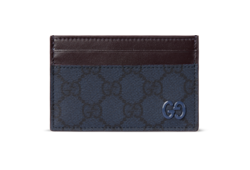 Tarjetero con GG y ribete burdeos