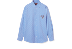 Camicia in cotone Oxford GG con ricamo