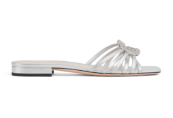 Women's slide with crystal Interlocking G