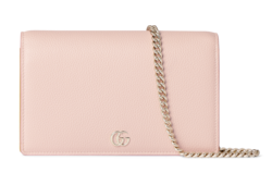 Zweifarbige GG Marmont Brieftasche mit Kettenriemen