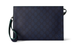 Cartera de mano con ribete verde pequeña